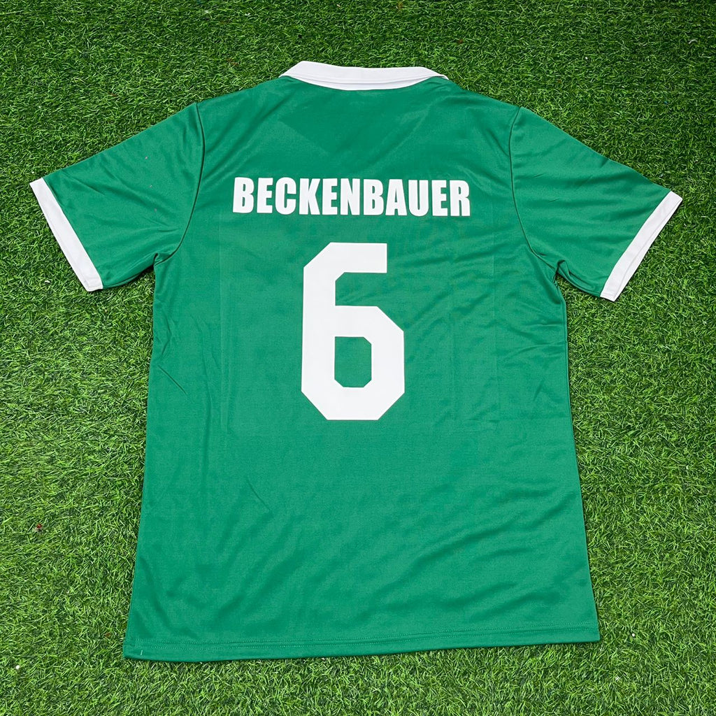 1977/80 Franz Beckenbauer New York Cosmos Green Retro Football Jersey – Back View