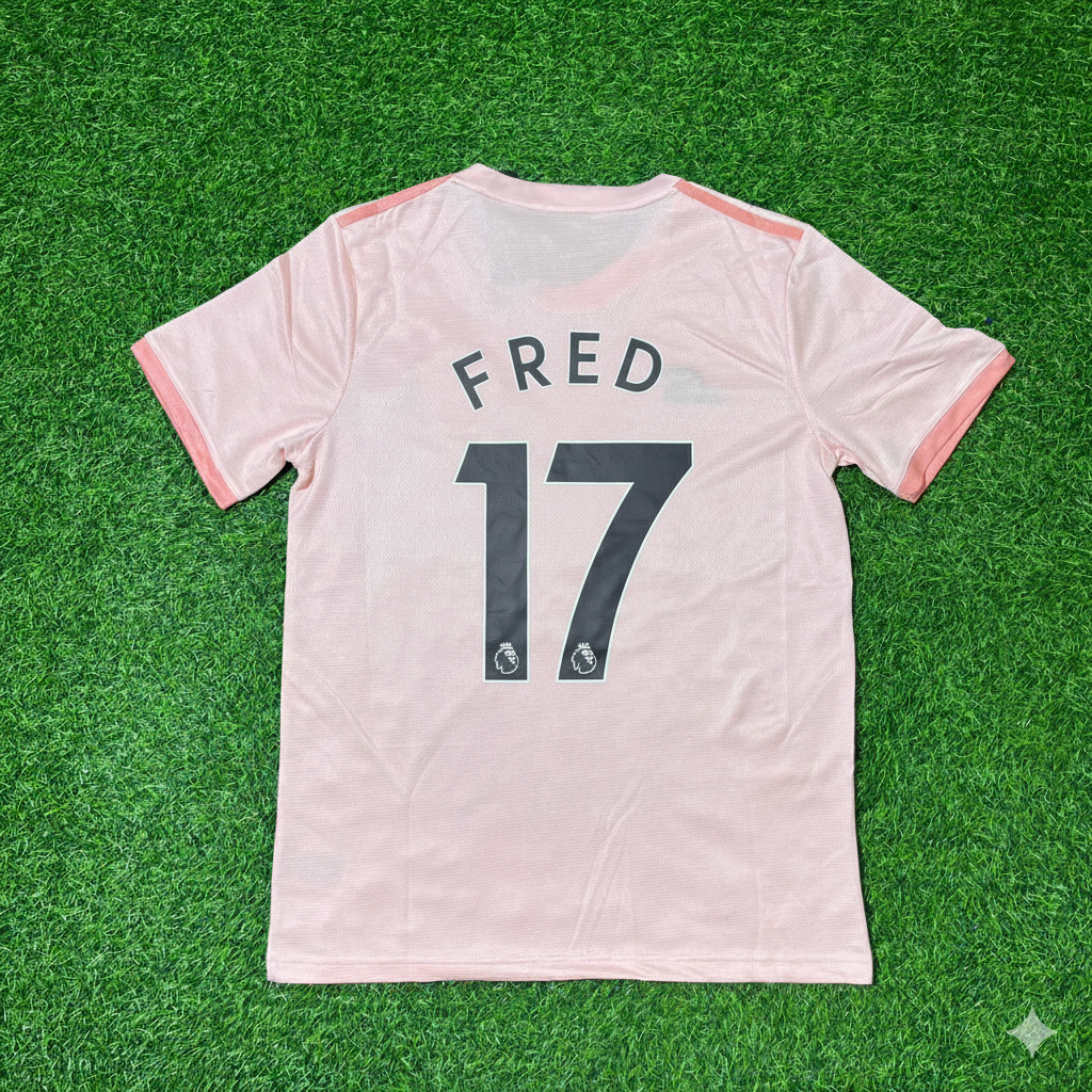 2018/19 Fred Manchester United Pink Retro Football Jersey Collection – Back View