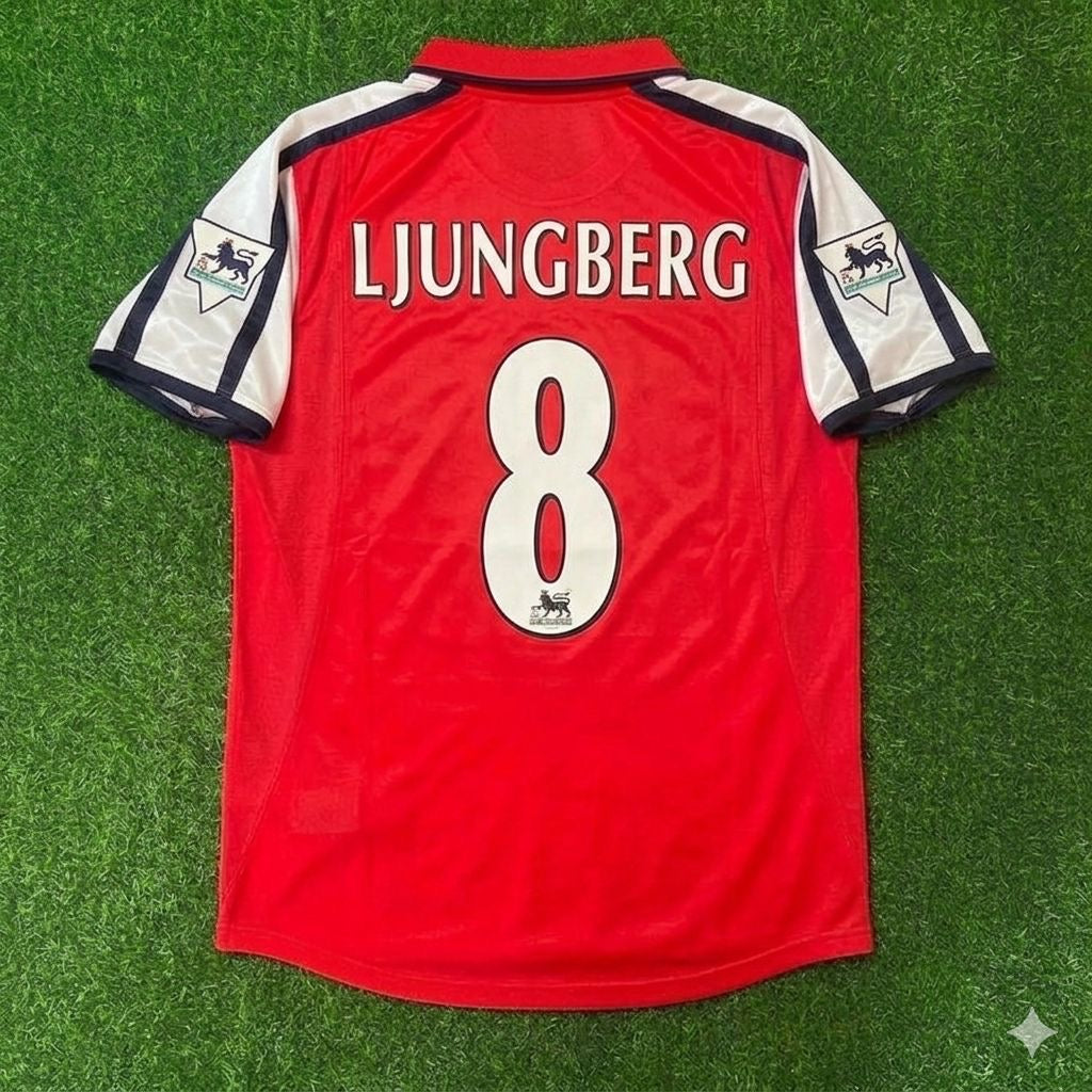 Arsenal 1999/02 Red White Retro Jersey – Fredrik Ljungberg #8 – Back View