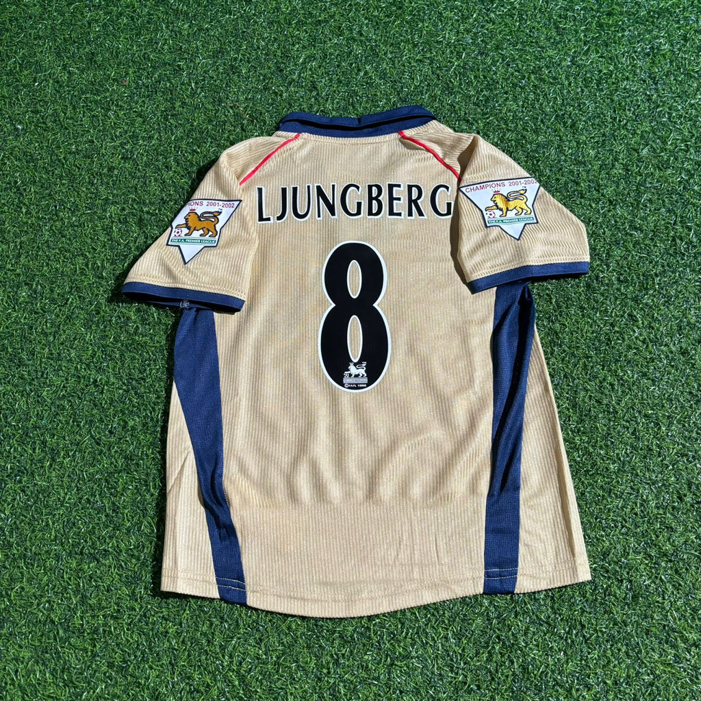 Fredrik Ljungberg #8 Arsenal 2001-2002 Away Golden Kids Retro Football Jersey – 5