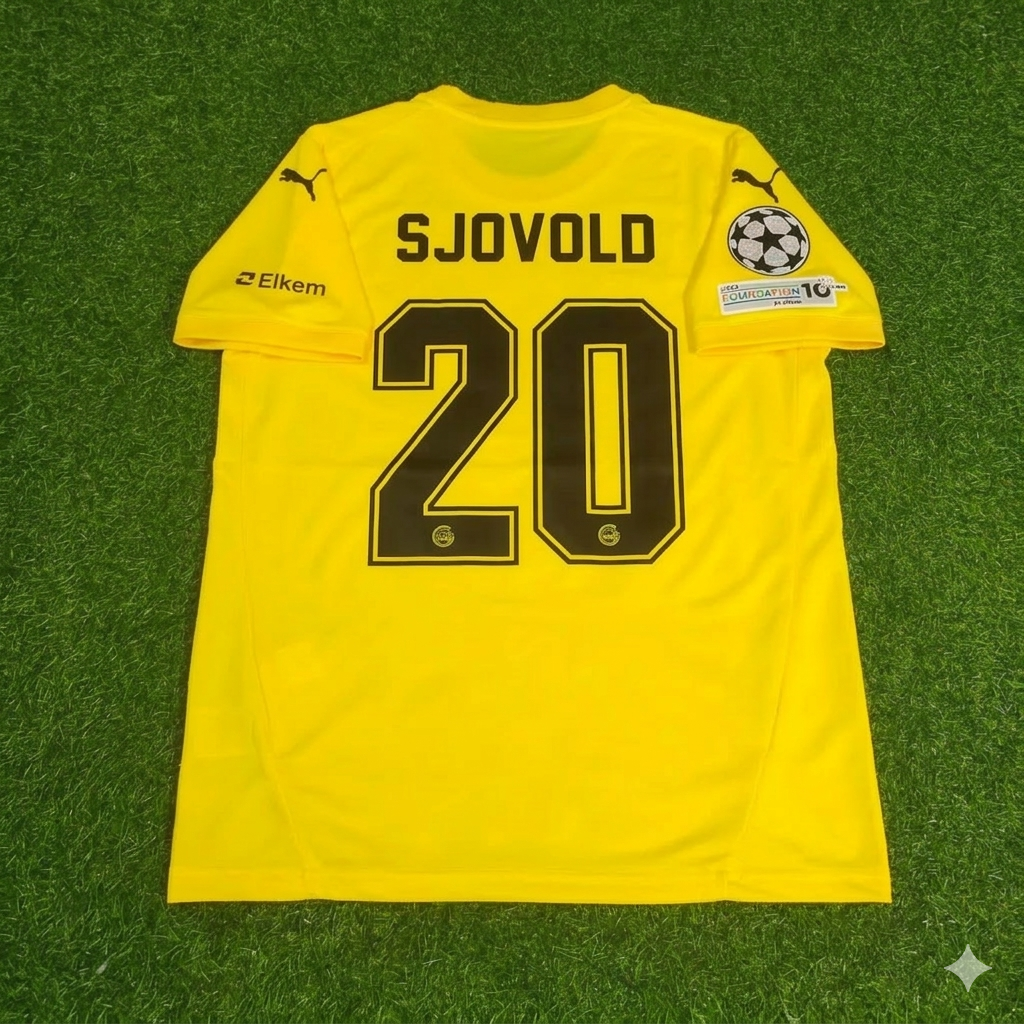 Fredrik Sjovold #20 Bodø/Glimt 2026 New Season Champions League Yellow Jersey – Back View