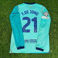 2027 Frankie De Jong #21 Barcelona Long Sleeve Football Jersey – Back View