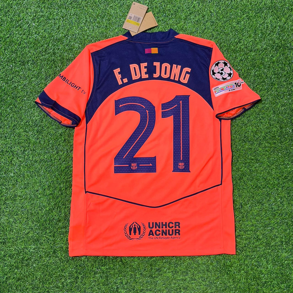 Barcelona Orange New Season 2026 Football Jersey – Frenkie de Jong – Back View