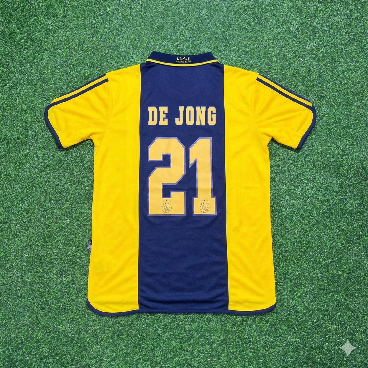 Ajax Retro Yellow Football Jersey – Frenkie de Jong – Back View