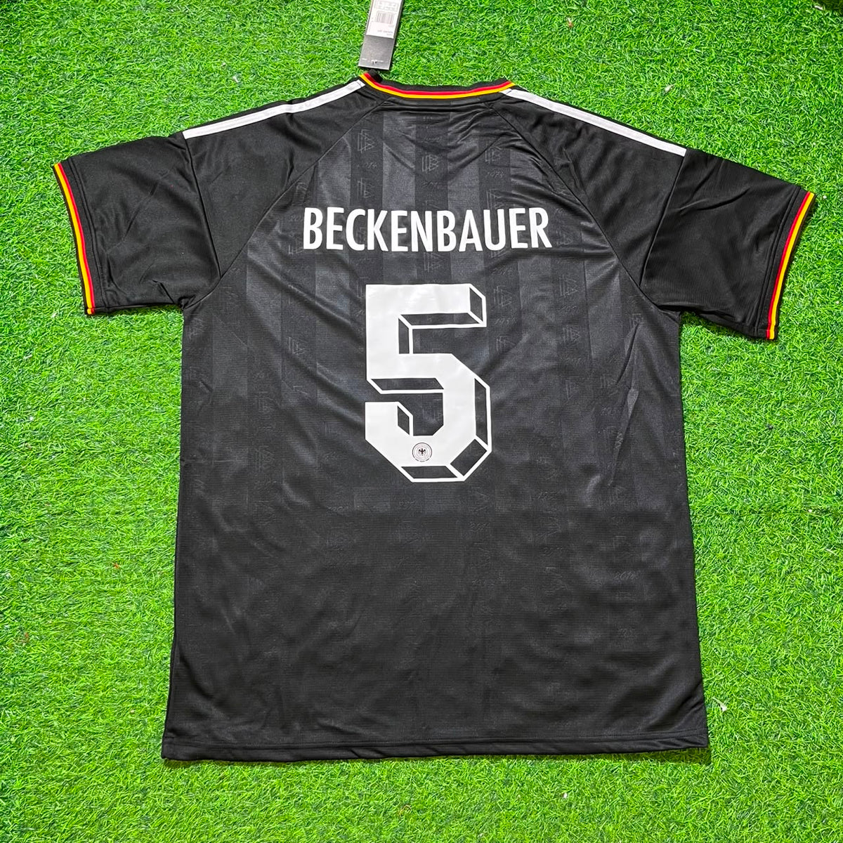 Germany Black Retro Vintage Football Jersey – Franz Beckenbauer 5# – Back View
