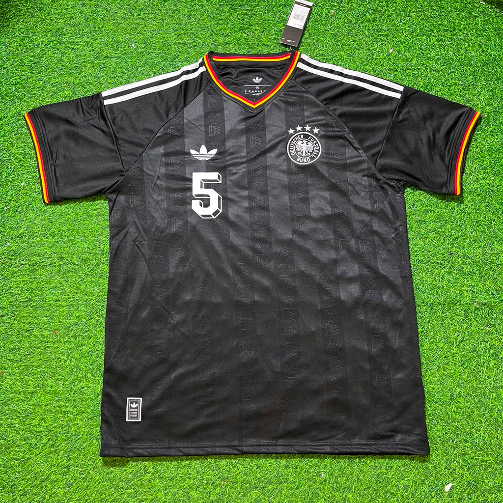 Germany Black Retro Vintage Football Jersey – Franz Beckenbauer 5# – Front View