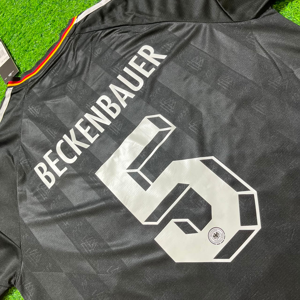 Germany Black Retro Vintage Football Jersey – Franz Beckenbauer 5# – Detailed View