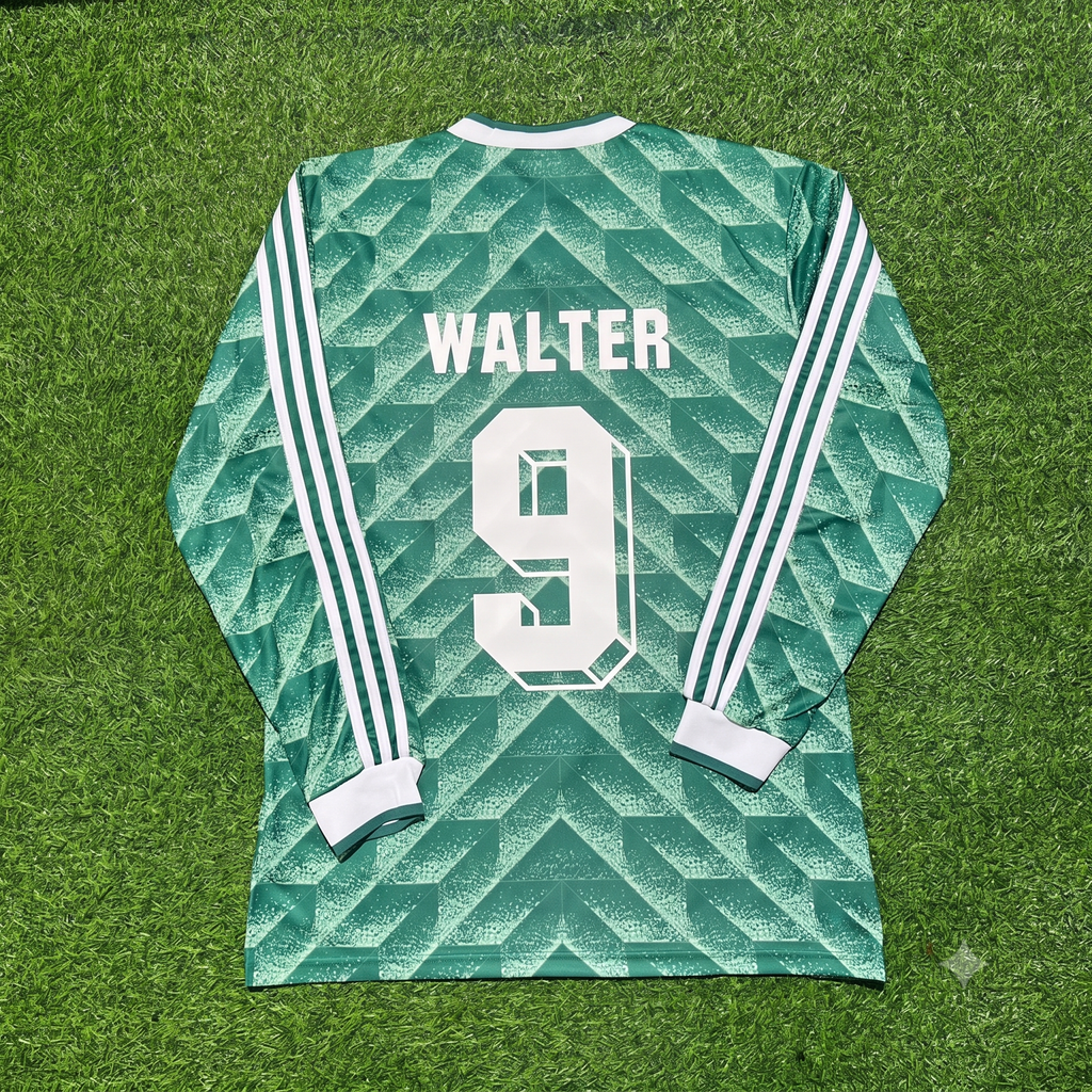 1990 Germany World Cup Fritz Walter Green Long Sleeve Football Jersey – Back View