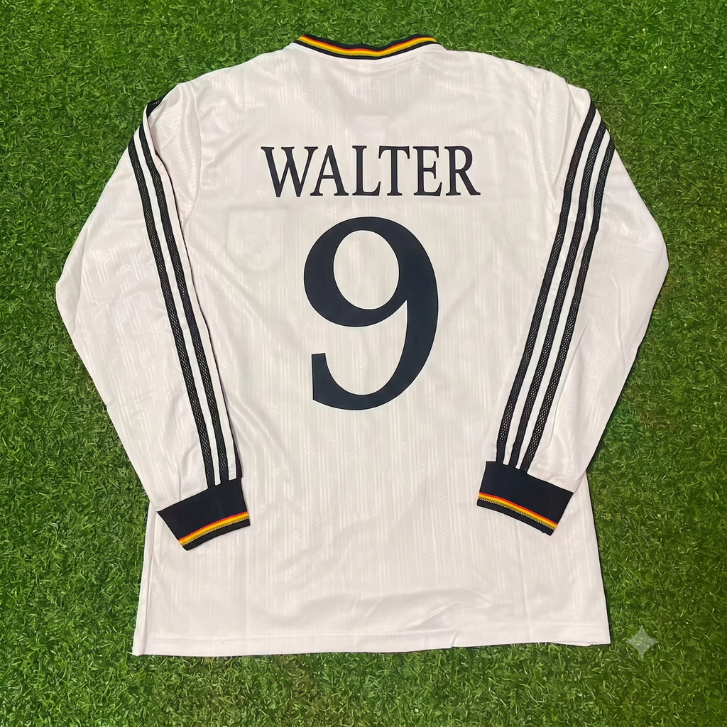 Fritz Walter Germany EURO 1996 Final Home Long Sleeve Retro Football Jersey (Copy) – Back View