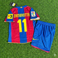 2007/08 Gianluca Zambrotta 11- Barcelona Retro Kids Football Jersey – Back View