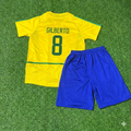 Brazil Retro Kids Football Jersey – Gilberto Silva 8- – Back View