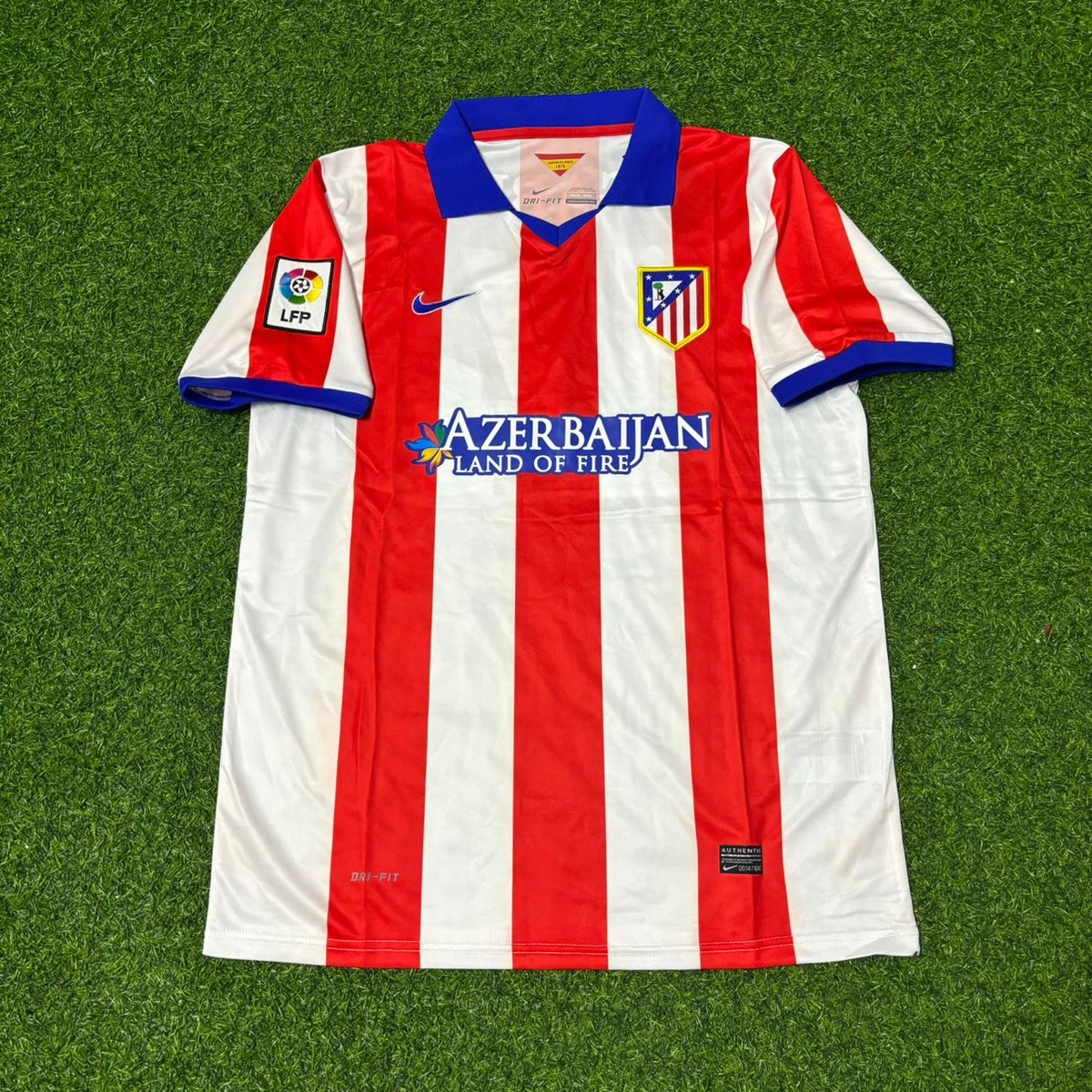 2014 Gabi #14 Atlético Madrid Champions League Final Retro Football Jersey – Front View