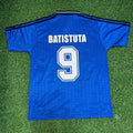 Gabriel Batistuta Argentina 1994 Season Away Blue Retro Jersey – Back View