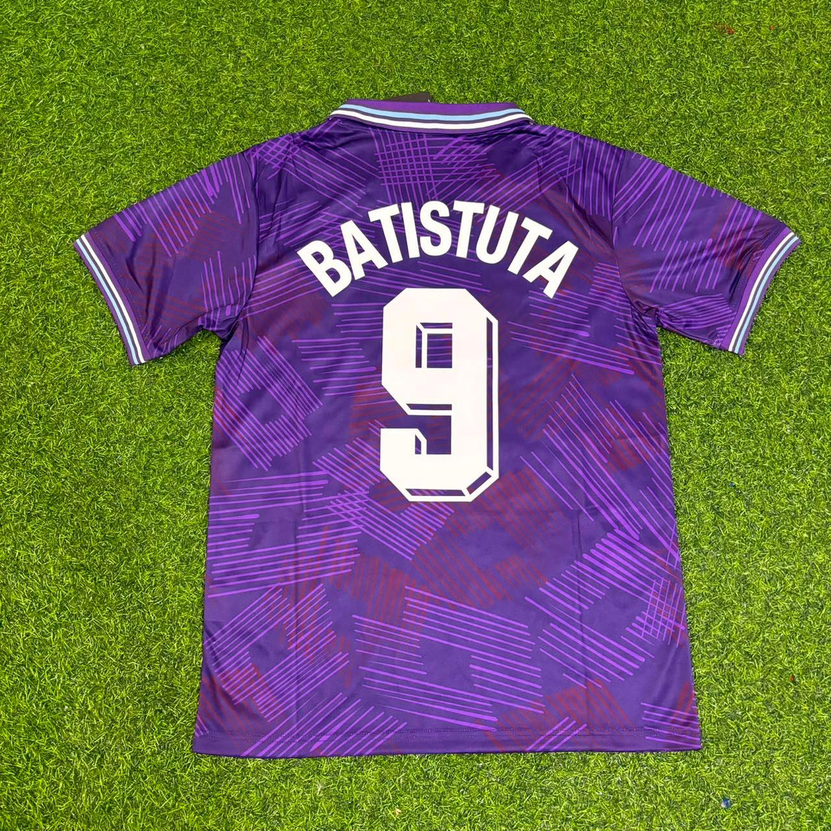 1992/93 Gabriel Batistuta #9 Fiorentina Season Home Retro Football Jersey – Back View