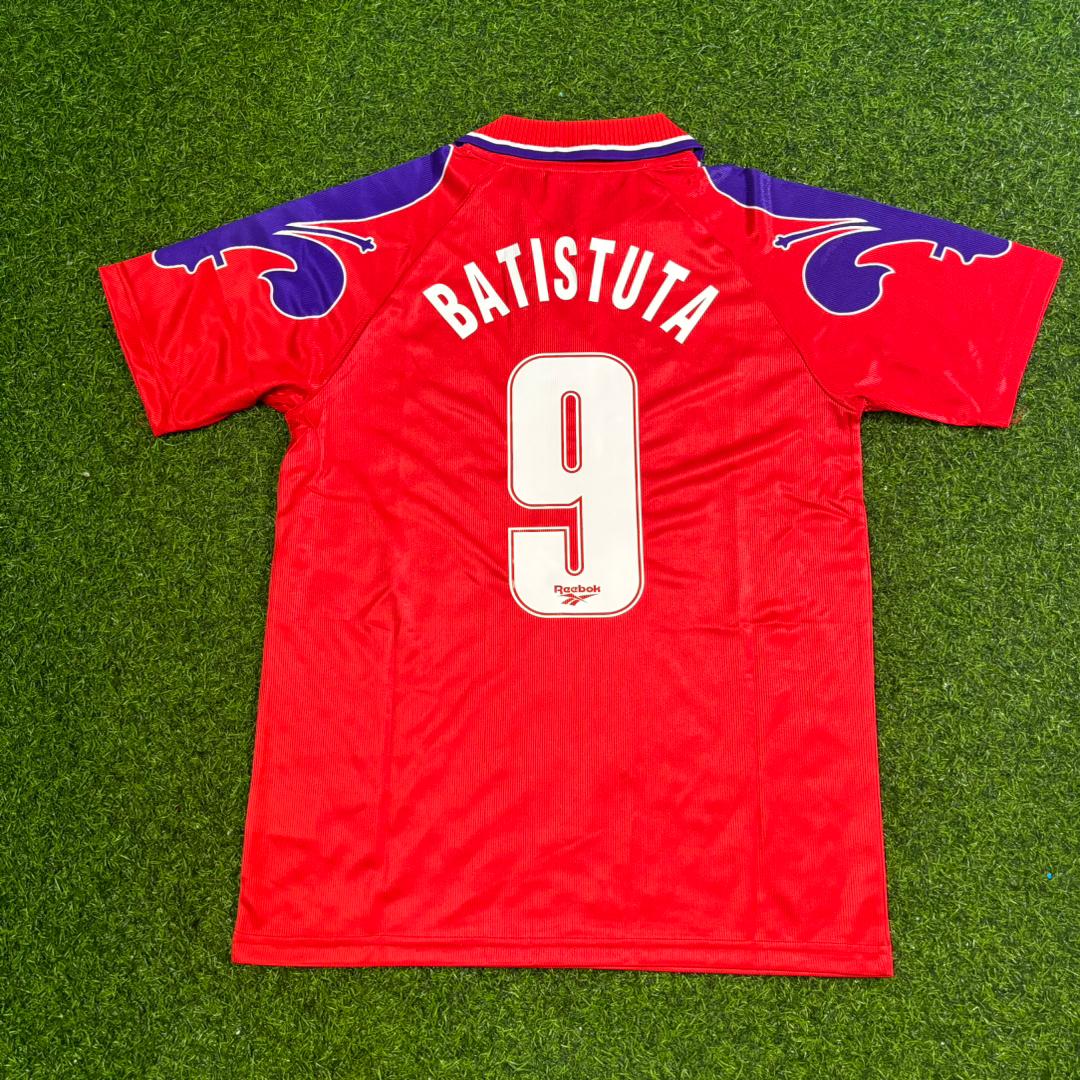 1995/96 Gabriel Batistuta Fiorentina Red Retro Football Jersey – Back View