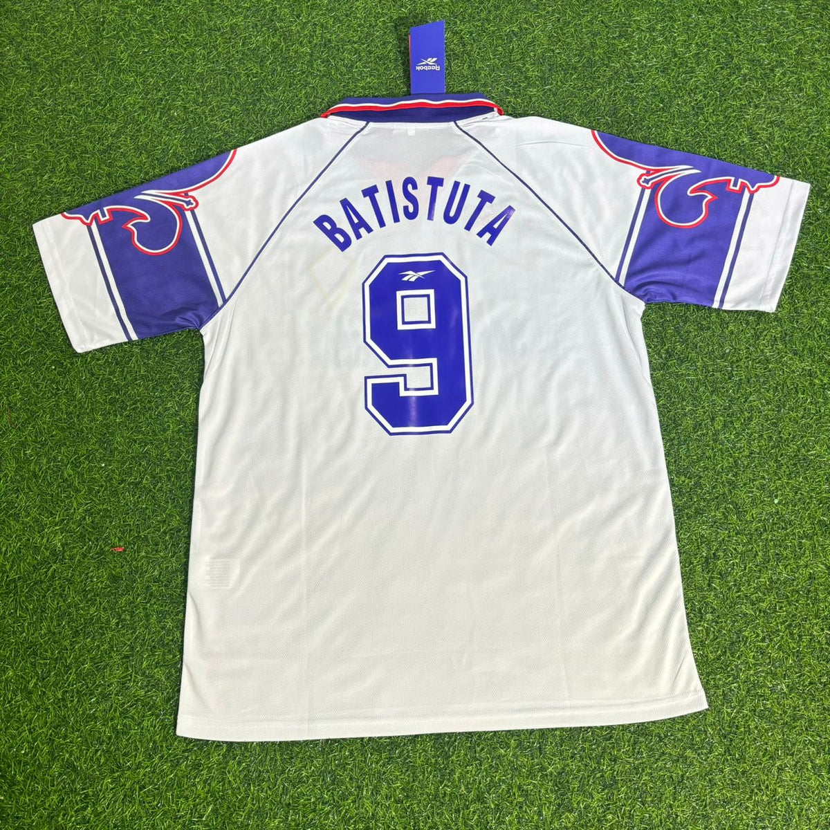 1995 Gabriel Batistuta Fiorentina 1997 Retro White Football Jersey – Back View