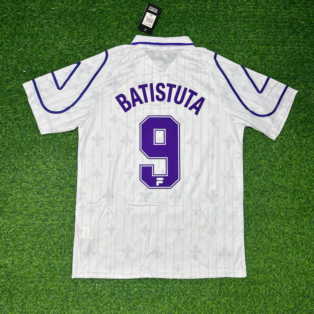 1997/98 Gabriel Batistuta Fiorentina White Retro Football Jersey – Back View