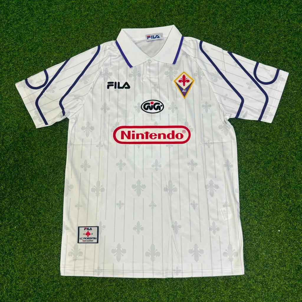 1997/98 Gabriel Batistuta Fiorentina White Retro Football Jersey – Front View
