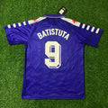 Gabriel Batistuta 9 Fiorentina 1998 Retro Purple Kit Jersey – Back View