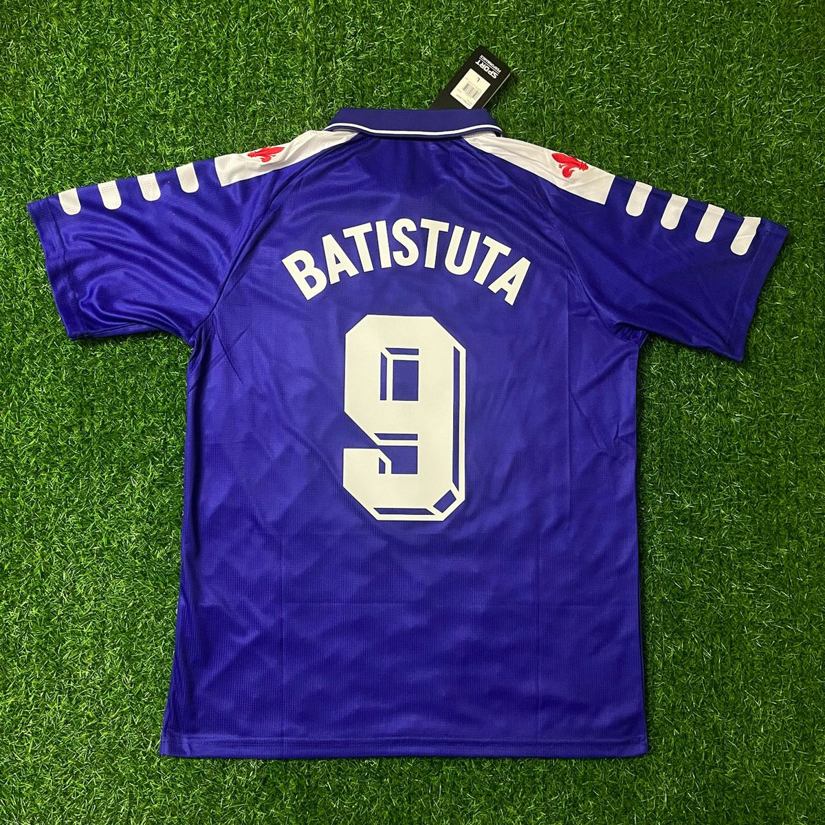 Gabriel Batistuta 9 Fiorentina 1998 Retro Purple Kit Jersey – Back View