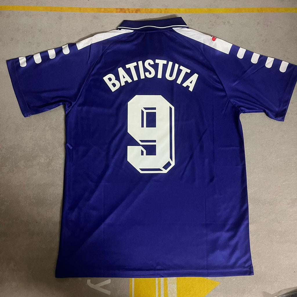 Gabriel Batistuta 9 Fiorentina 1998 Retro Purple Kit Jersey – 6