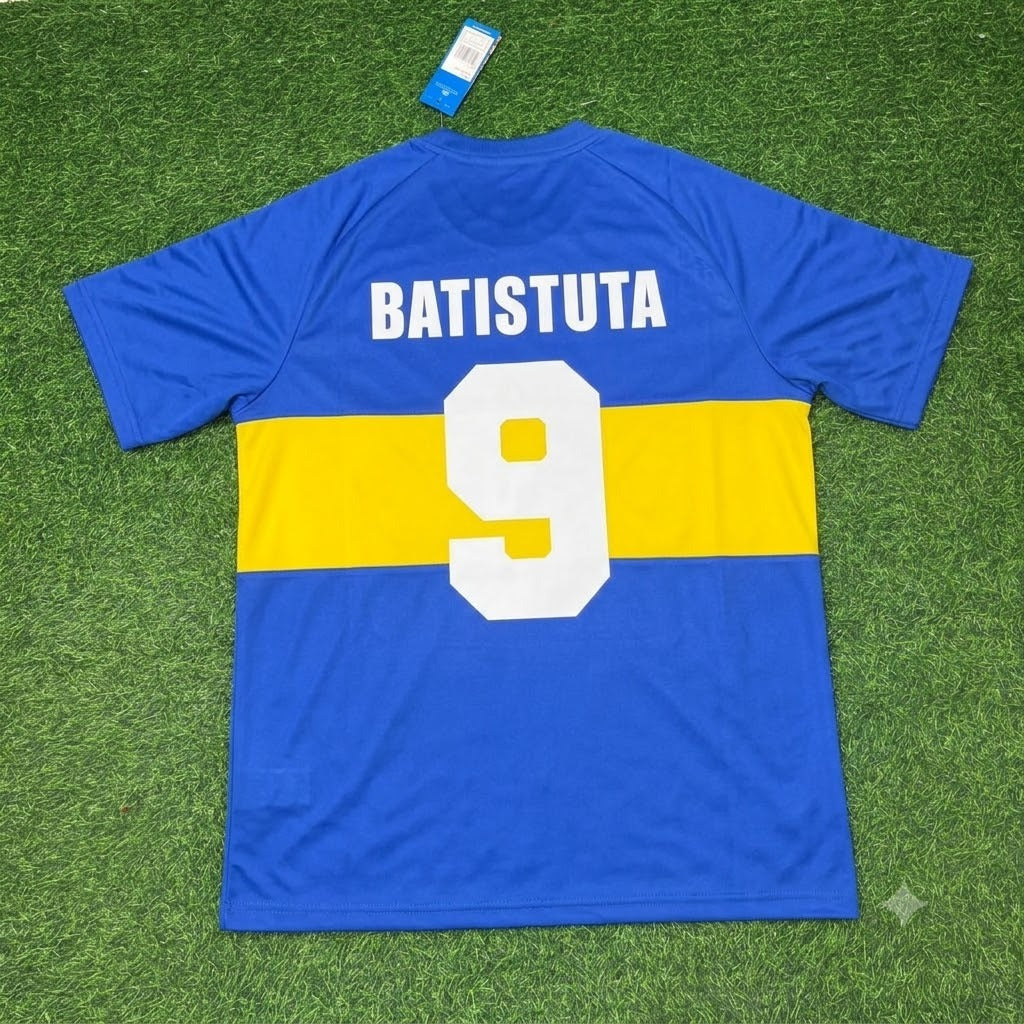 Gabriel Batistuta Boca Juniors Retro Football Commemorative Football Jersey – Back View