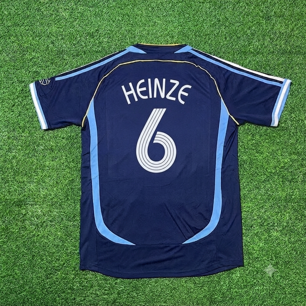 2006 Argentina World Cup Gabriel Heinze #6 Dark Blue Home Retro Football Jersey – Back View