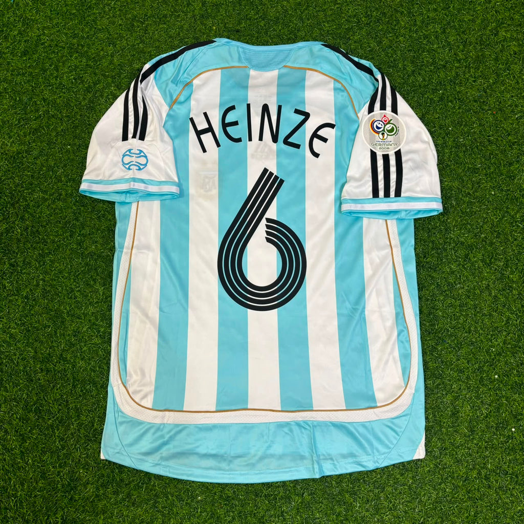 Argentina 2006 World Cup Retro Soccer Jersey – Gabriel Heinze – Back View