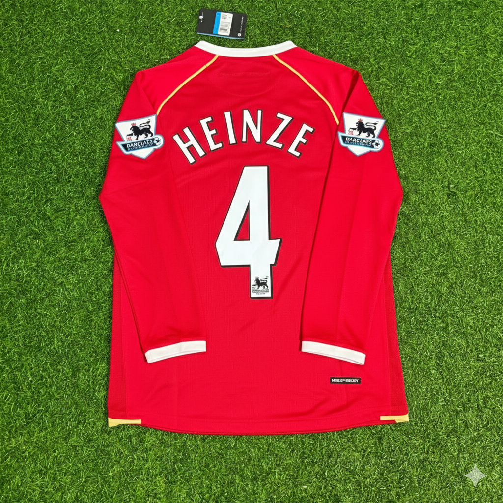 2006/07 Gabriel Heinze Manchester United Red Football Jersey – Back View