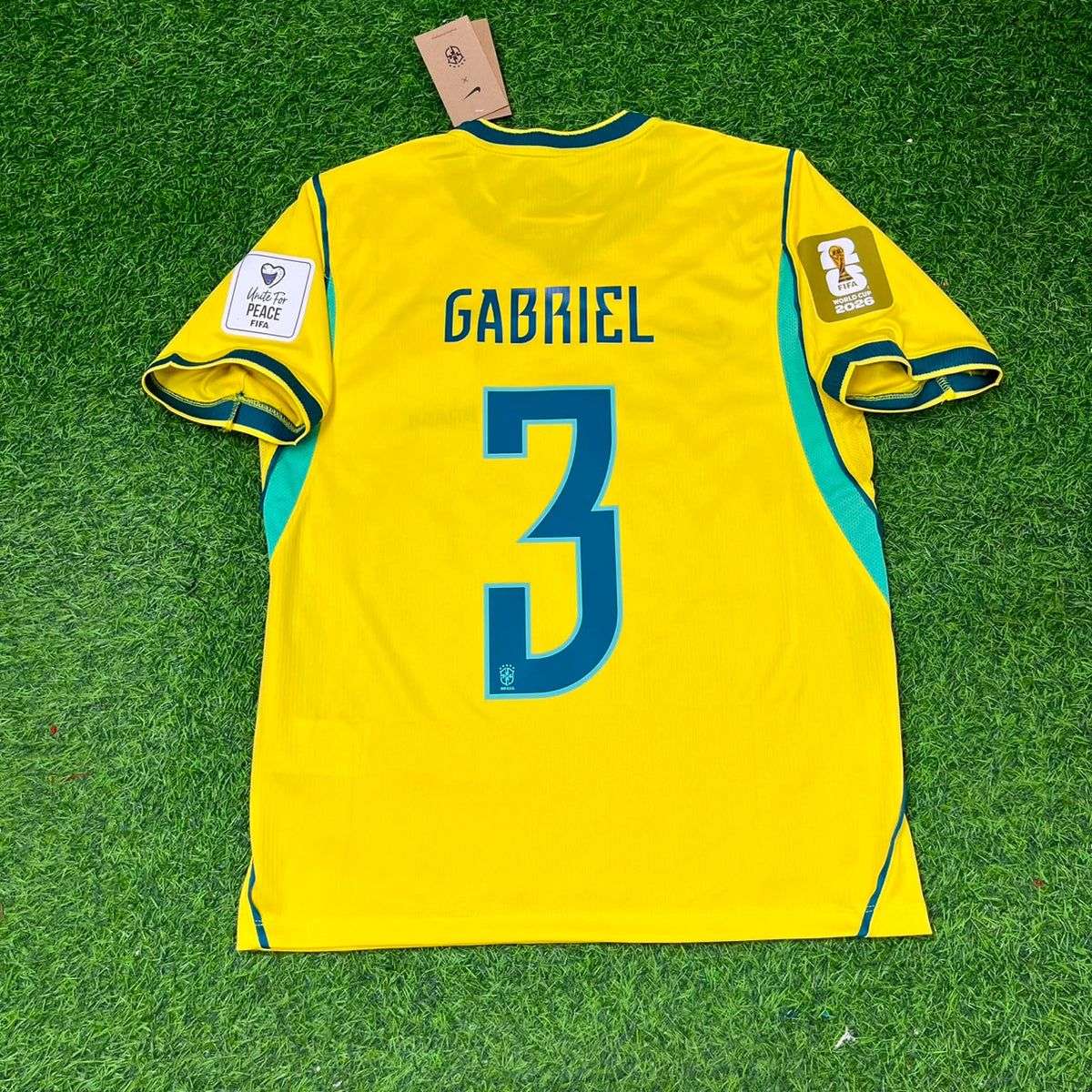 Brazil 2026 World Cup Yellow Home Football Jersey – Gabriel Magalhães #3 – Back View