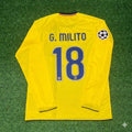 Barcelona 08/09 Season Yellow Away Retro Jersey – Gabriel Milito FC – Back View