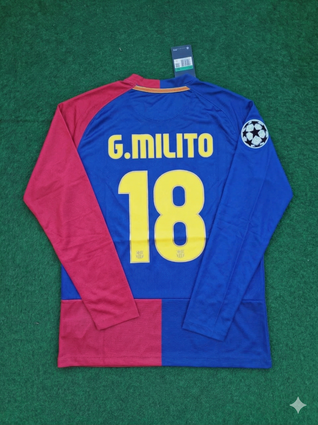 Barcelona 2009 Champions League Final Retro Jersey – Gabriel Milito – Back View