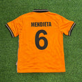 1999 Gaizka Mendieta Valencia 2000 Orange Retro Football Jersey – Back View