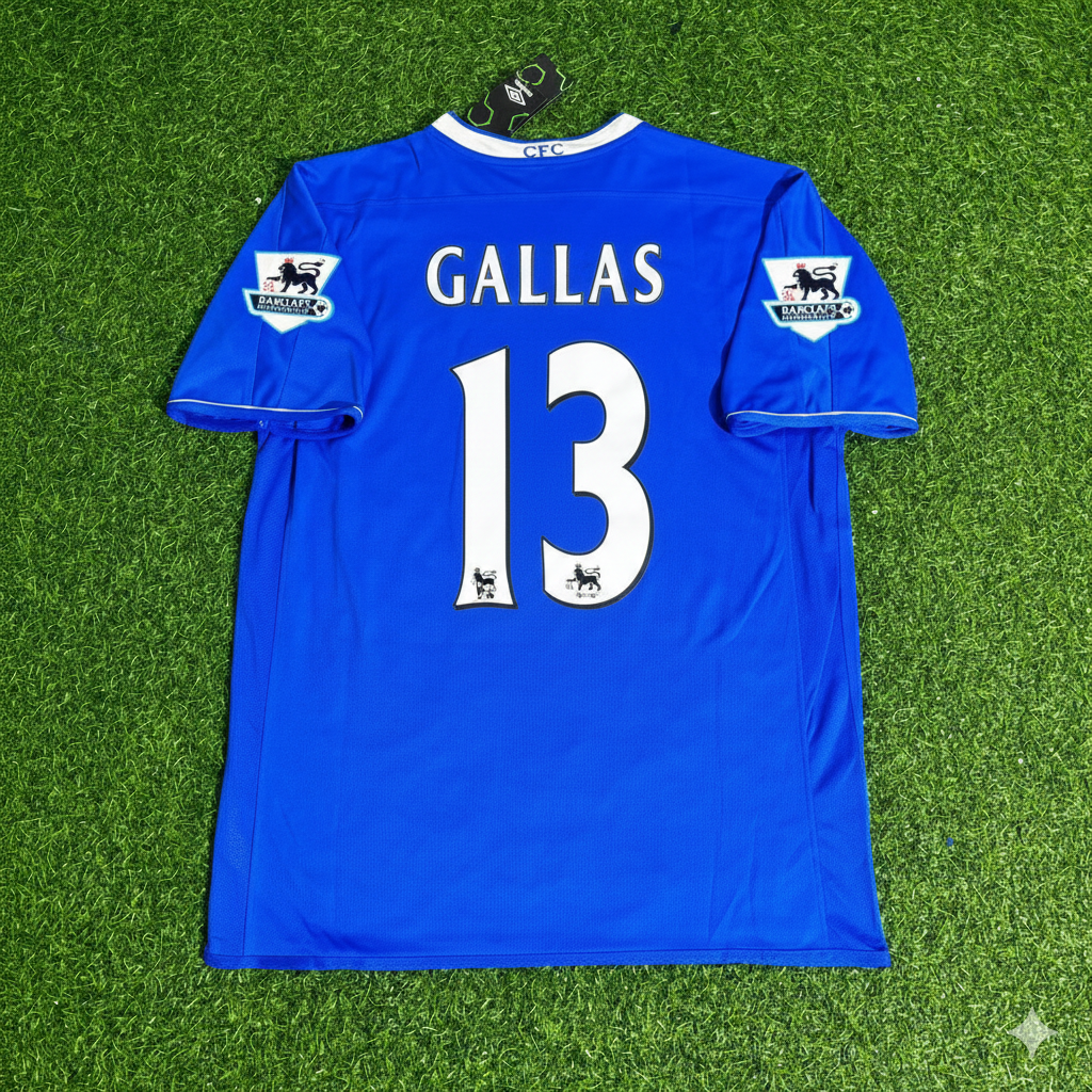 2003 William Gallas Chelsea 2005 Season Home Navy Blue Retro Football Jersey – Back View