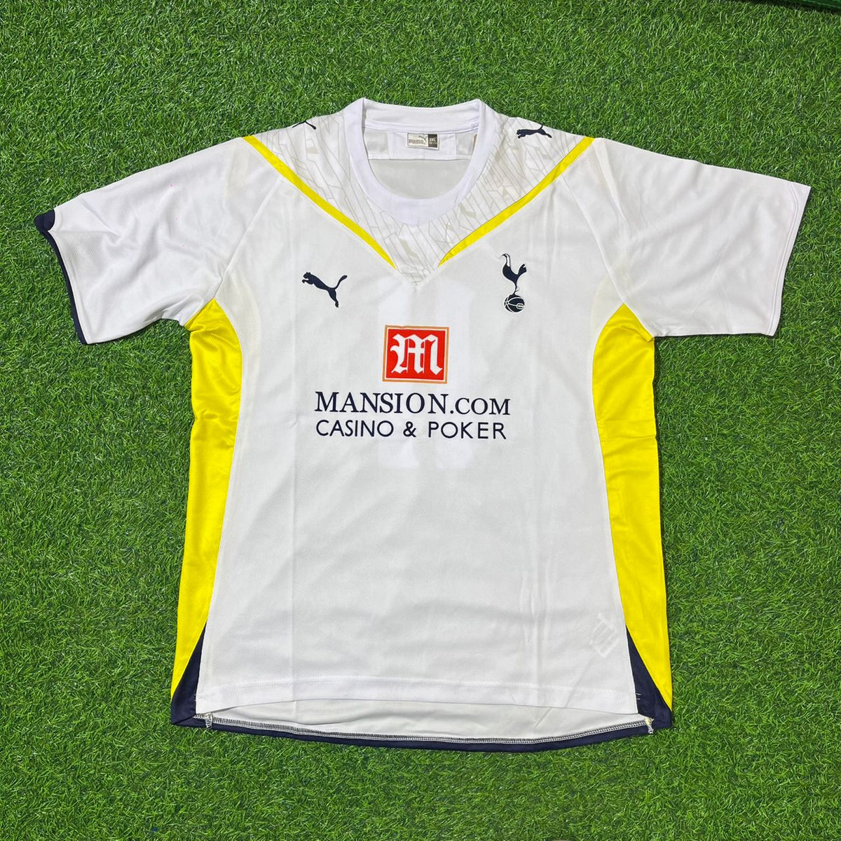 2009 Gareth Bale Tottenham 2010 White Retro Football Jersey – Front View