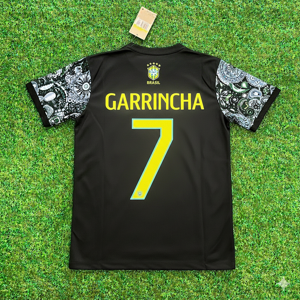 Garrincha Brazil Iconic Retro Football Jersey – Back View