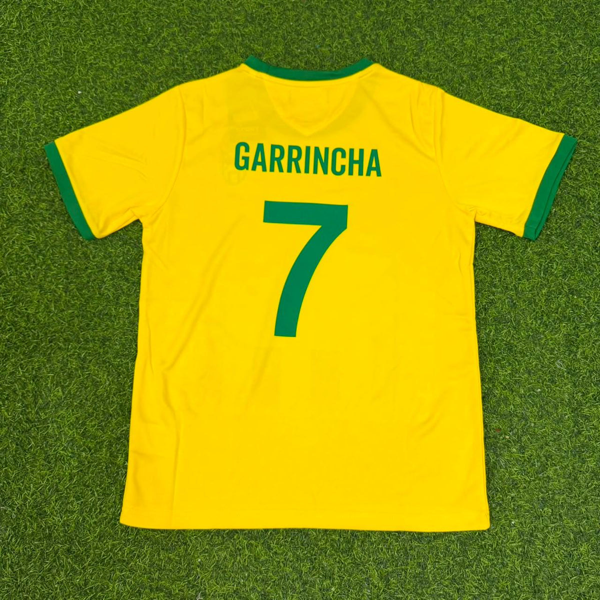 Brazil World Cup Kids Football Jersey – Garrincha – Detailed View