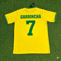 Garrincha Brazil Retro Home Football Jersey – Back View