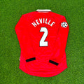 Gary Neville Manchester United 1999 Champions League Final Retro Football Jersey – Back View