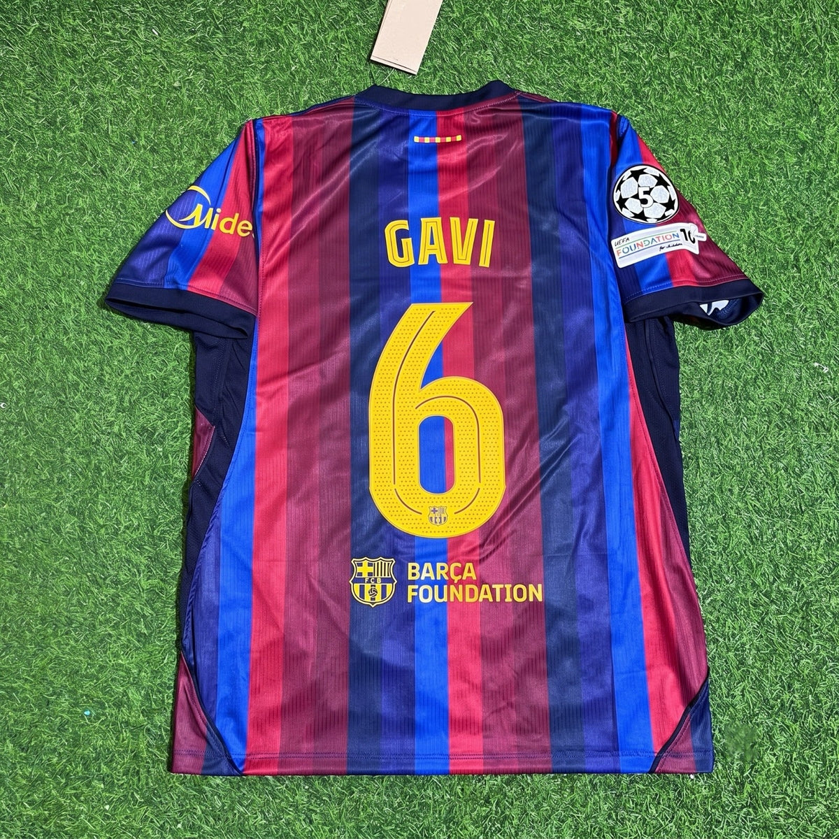 Gavi #6 Barcelona 2027 New Season Champions League Patch Home Jersey – Back View