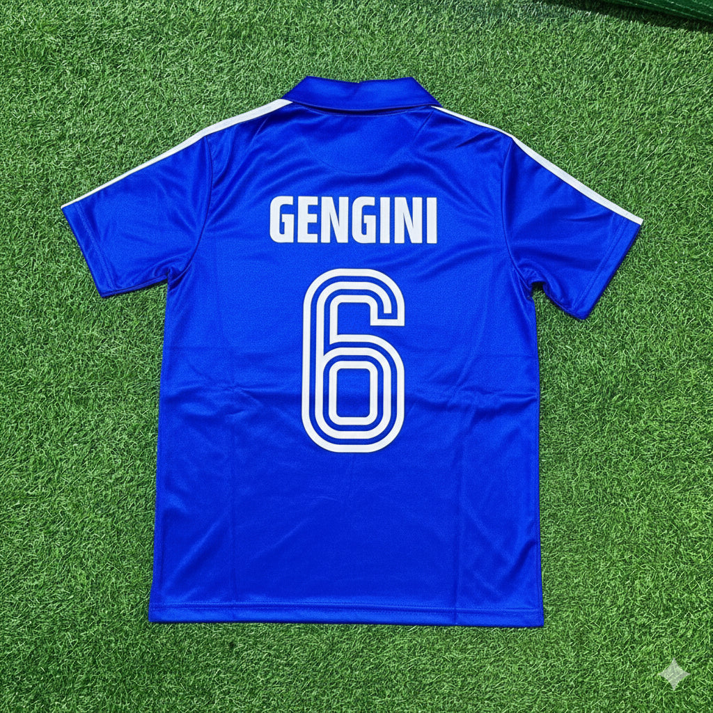 1982 France World Cup Bernard Genghini Retro Football Jersey Retro – Back View