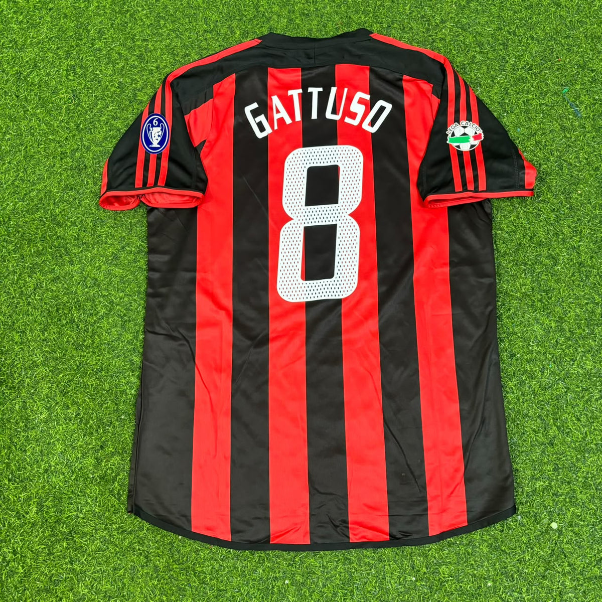 Milan 2003/2004 Home Retro Football Jersey – Gennaro Gattuso 8 – Back View