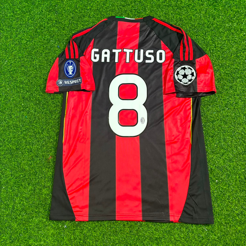 Milan 2010/2011 Home Retro Jersey – Gennaro Gattuso 8 - – Back View