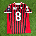 Gennaro Gattuso 8 - AC Milan Home 2011/12 Retro Kit Jersey – Back View