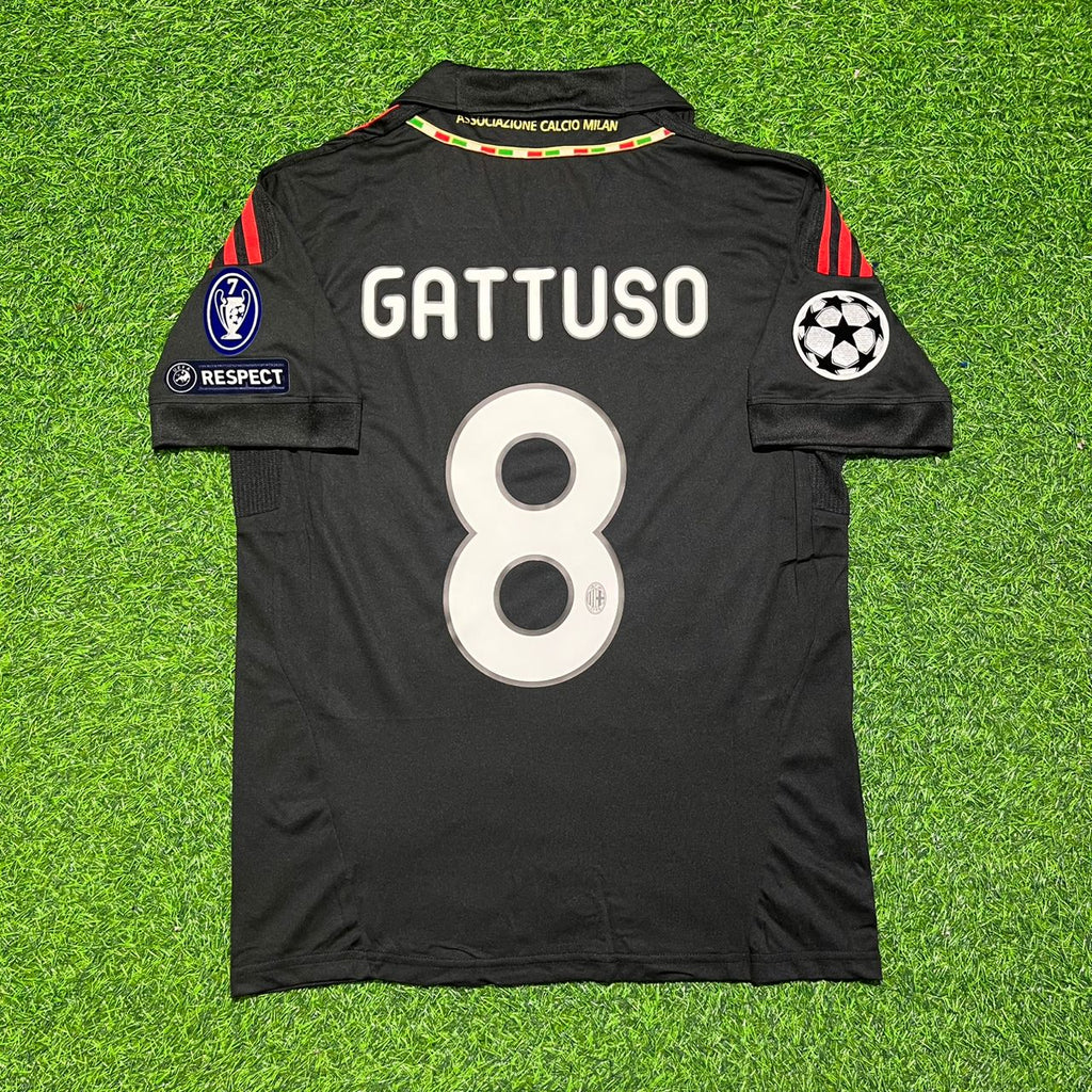 Milan Third Kit 2011/12 Retro Kit Jersey – Gennaro Gattuso 8 - – Back View