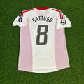 2003 Gennaro Gattuso AC Milan Champions League Final Old Trafford White Retro Football Jersey – Back View