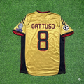 AC Milan Gold Retro Jersey – Gennaro Gattuso #8 – Back View