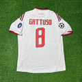 2009 Gennaro Gattuso Milan 2010 Season White Retro Football Jersey – Back View