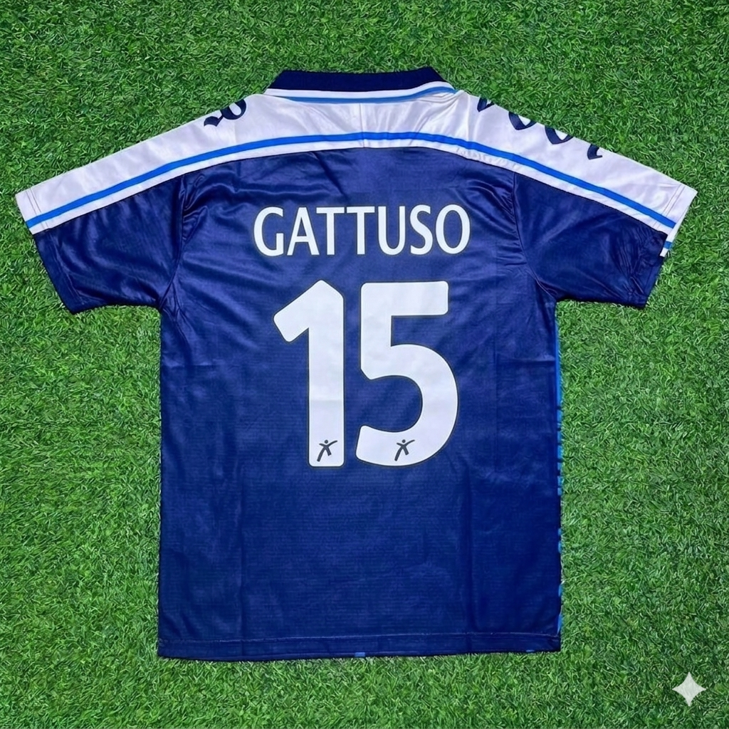 Gennaro Gattuso Perugia 1994/95 Retro Blue Football Jersey – Back View