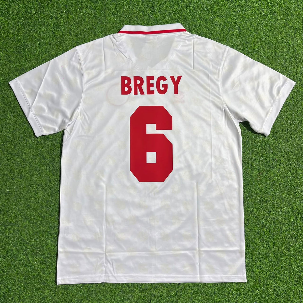 Switzerland White Retro Football Jersey – Georges Bregy 1994 World Cup – Back View